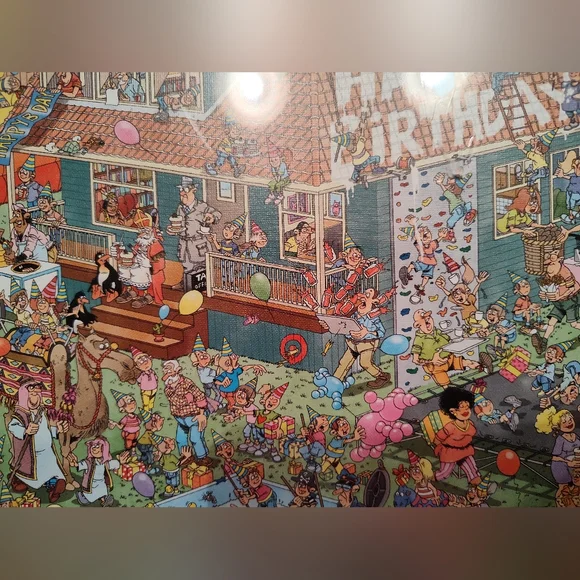 NWT Jan Van Haasteren Birthday Party Comic Puzzle, 1000 Pieces, 12+ - Picture 3 of 9